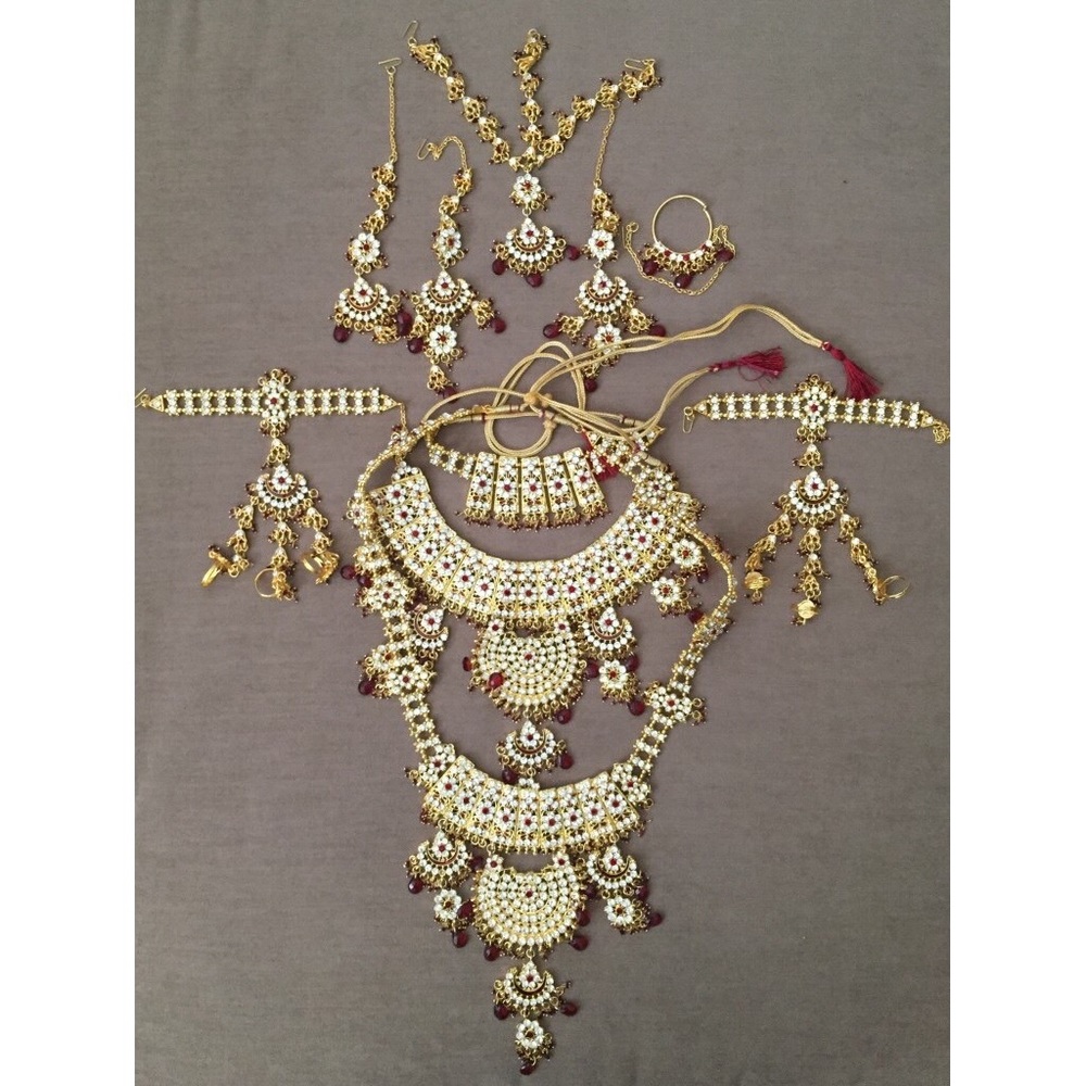 10-piece Indian Wedding Bridal Costume Jewelry Set